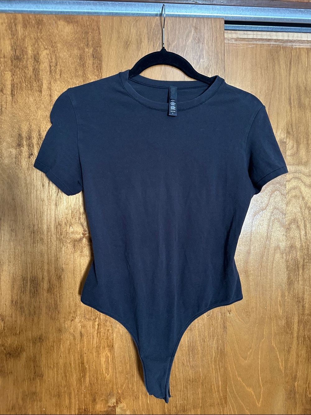 SKIMS Charcoal Black Short-Sleeve Bodysuit